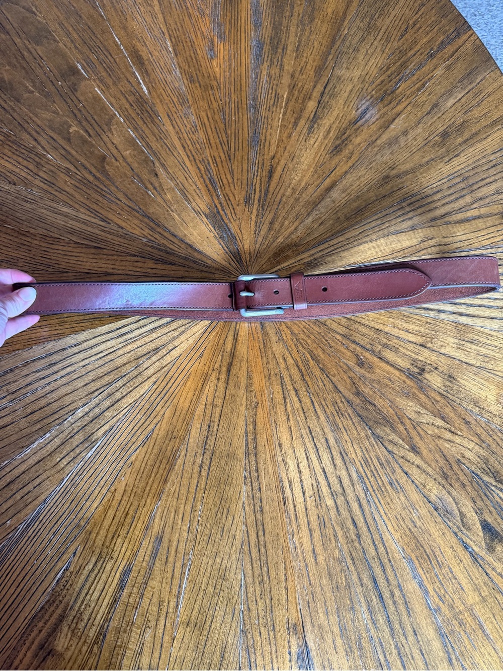 Polo by Ralph Lauren Brown Leather Men's Belt with Metal Buckle